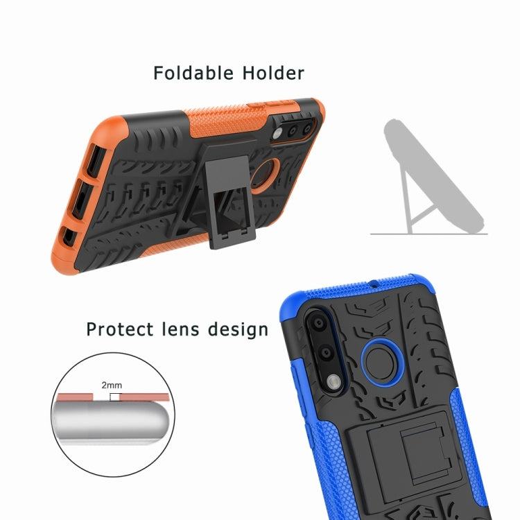 Tire Texture TPU+PC Shockproof Phone Case for Huawei P30 Lite / Nova 4e, with Holder