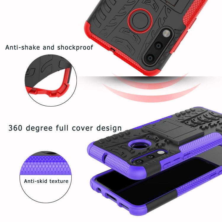 Tire Texture TPU+PC Shockproof Phone Case for Huawei P30 Lite / Nova 4e, with Holder