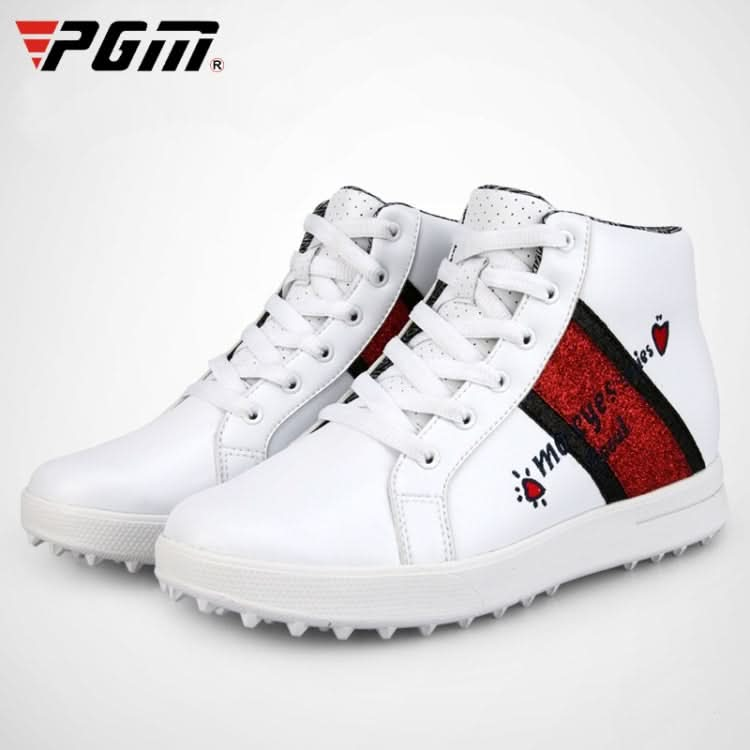 PGM Golf High-top Increased Microfiber Leather Sneakers for Women Reluova