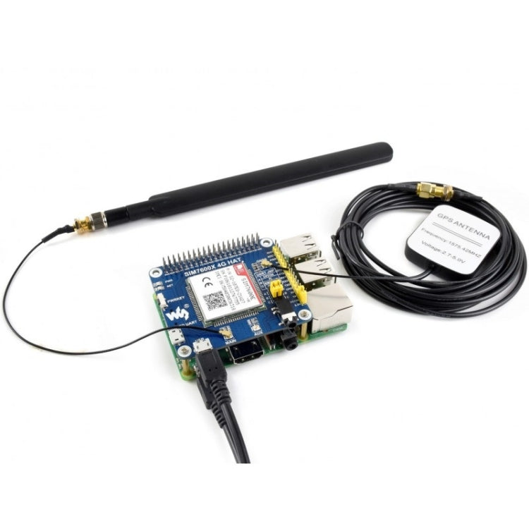 Waveshare 4G / 3G / 2G / GSM / GPRS / GNSS HAT for Raspberry Pi, LTE CAT4, for Southeast Asia, West Asia, Europe, Africa Reluova