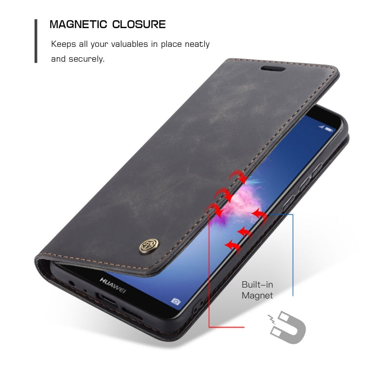 CaseMe Multifunctional Retro Frosted Horizontal Flip Leather Case for Huawei P Smart / Enjoy 7S /  Honor 9 Lite, with Card Slots & Holder & Wallet