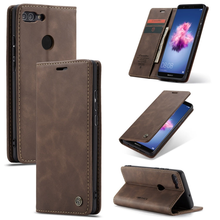 CaseMe Multifunctional Retro Frosted Horizontal Flip Leather Case for Huawei P Smart / Enjoy 7S /  Honor 9 Lite, with Card Slots & Holder & Wallet