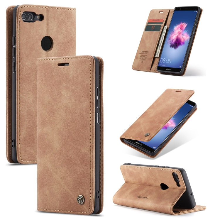 CaseMe Multifunctional Retro Frosted Horizontal Flip Leather Case for Huawei P Smart / Enjoy 7S /  Honor 9 Lite, with Card Slots & Holder & Wallet