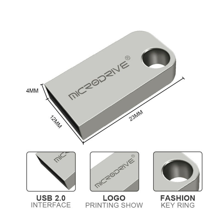 MicroDrive 16GB USB 2.0 Mini Semi-circular Metal U Disk