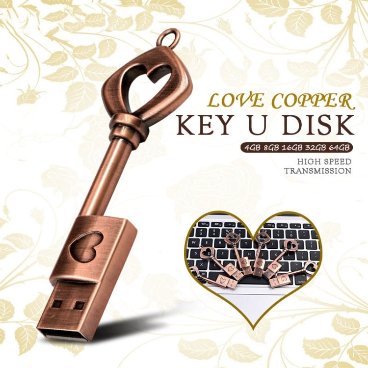 MicroDrive 4GB USB 2.0 Copper Love Key U Disk