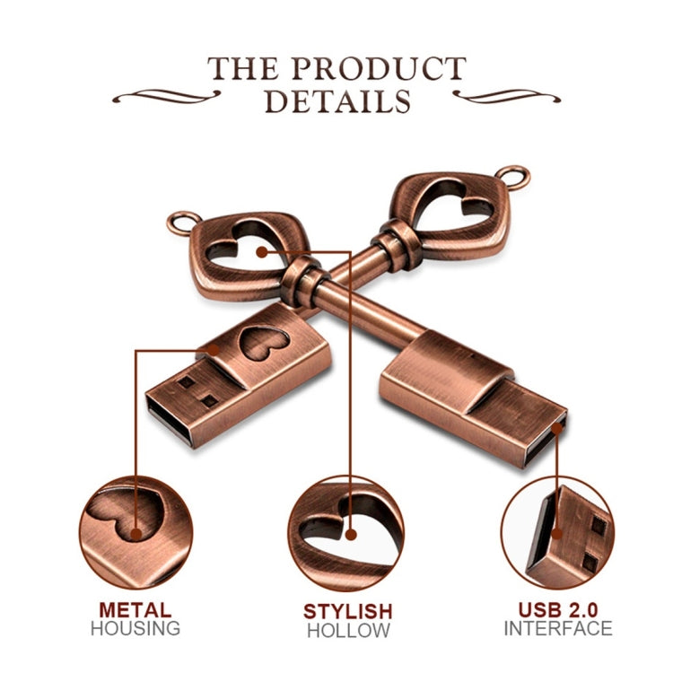 MicroDrive 4GB USB 2.0 Copper Love Key U Disk