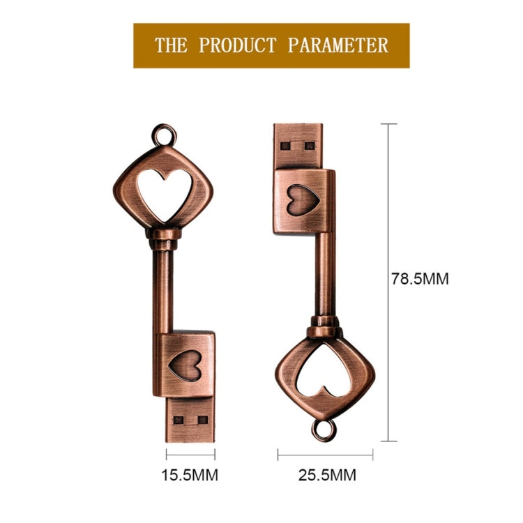 MicroDrive 4GB USB 2.0 Copper Love Key U Disk