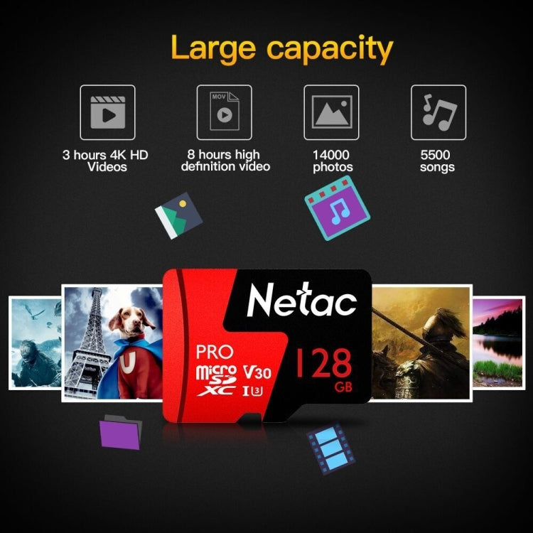 Netac P500 PRO 128GB U3 Speed Level Automobile Data Recorder Monitor Camera Memory Card TF Card My Store