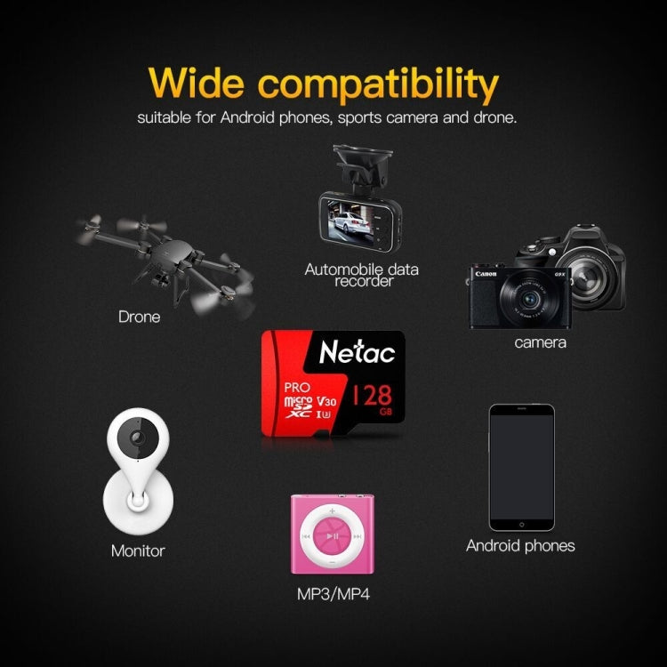 Netac P500 PRO 128GB U3 Speed Level Automobile Data Recorder Monitor Camera Memory Card TF Card My Store