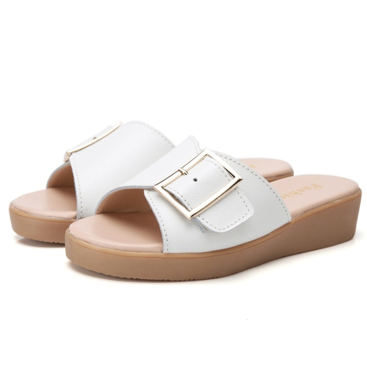 Casual Simple Non-slip Wear-resistant Square Buckle Beach Slippers Sandals for Women Reluova