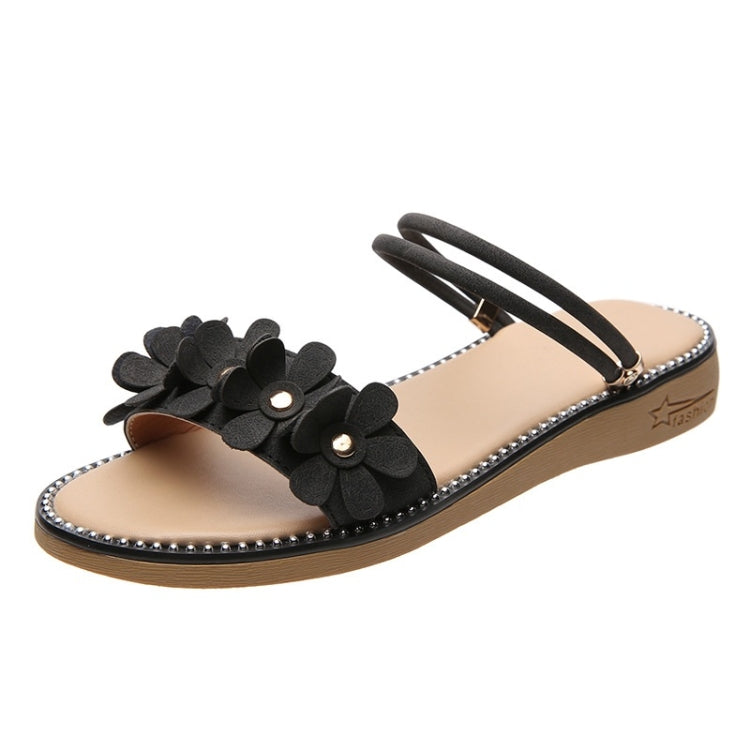 Casual Wild Flower Flat Sand Booth Two-wear Non-slip Sandals slippers for Women Reluova