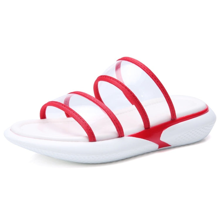 Lightweight Casual Non-slip Wear-resistant Transparent Jelly Simple Slippers Sandals for Women Reluova