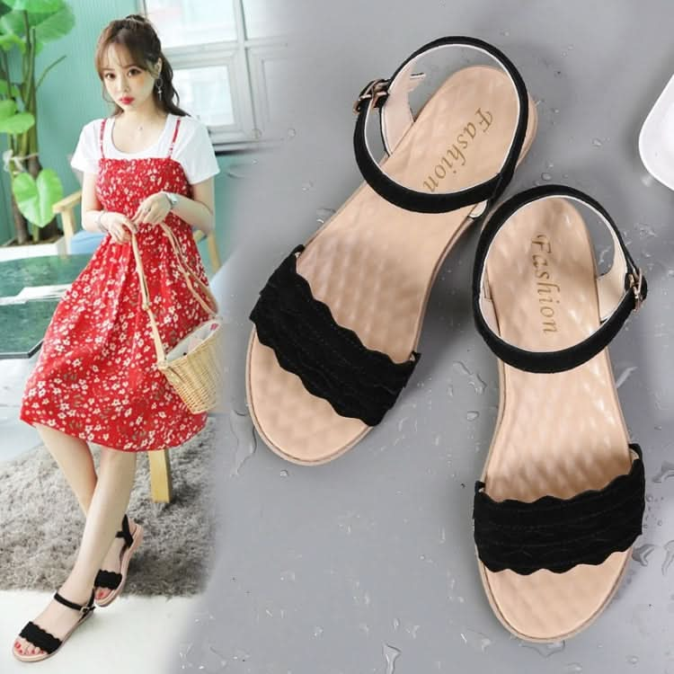 Suede Flat Bottom Non-slip Wearable Lightweight Sandals for Women Reluova