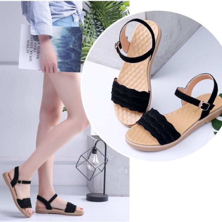 Suede Flat Bottom Non-slip Wearable Lightweight Sandals for Women Reluova