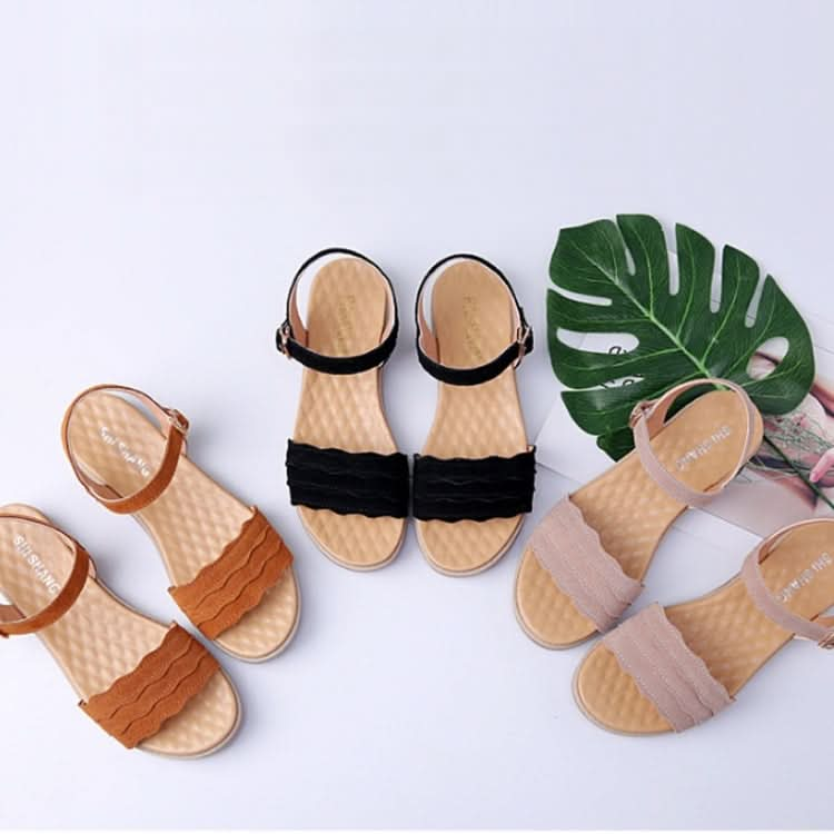 Suede Flat Bottom Non-slip Wearable Lightweight Sandals for Women Reluova