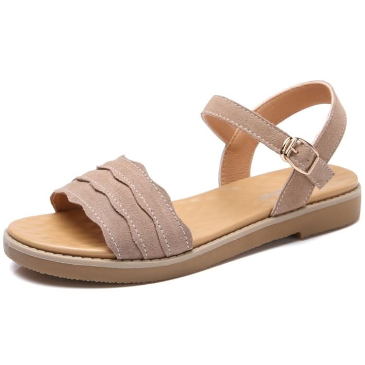 Suede Flat Bottom Non-slip Wearable Lightweight Sandals for Women Reluova