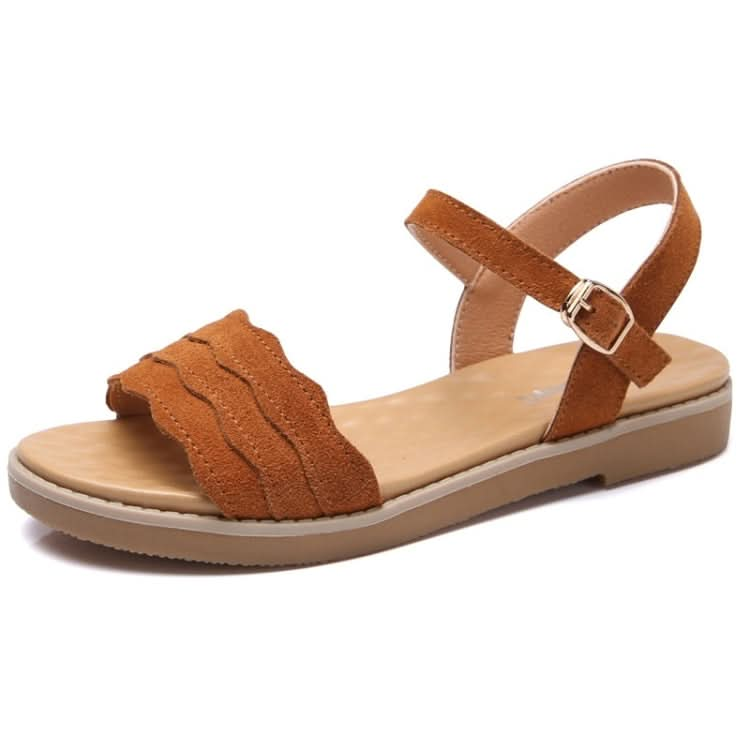 Suede Flat Bottom Non-slip Wearable Lightweight Sandals for Women Reluova