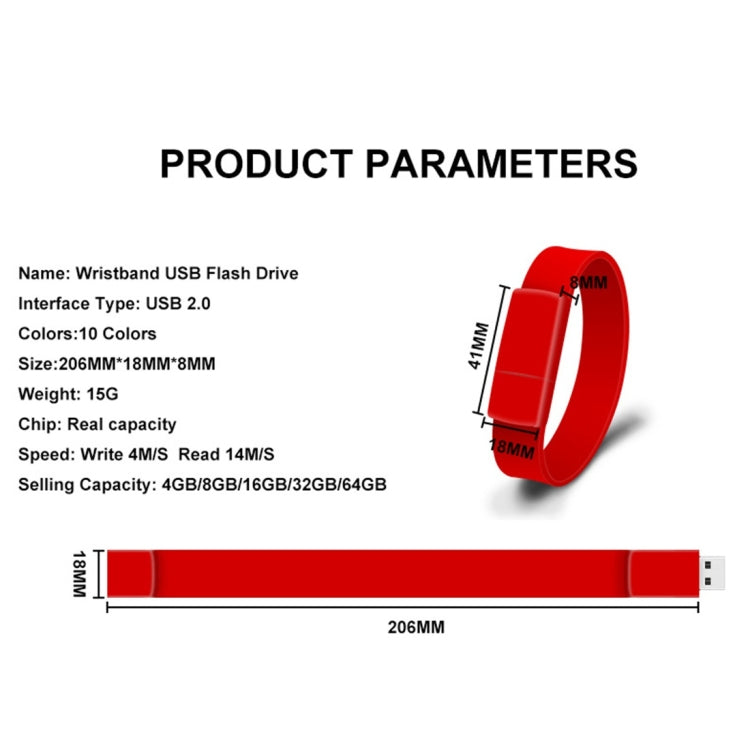 MicroDrive 8GB USB 2.0 Fashion Bracelet Wristband U Disk My Store