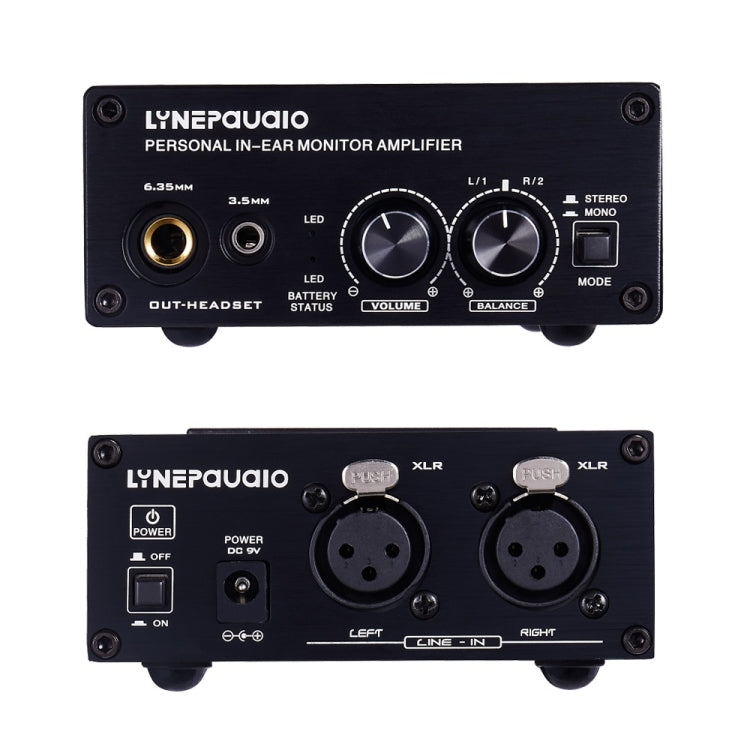 LINEPAUDIO B982 Power Amplifier Instrument Drummer Earphone Monitor Signal Amplifier, Dual XLR Input Reluova