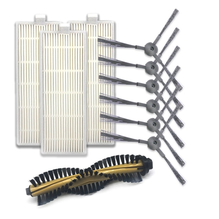 XI216 A Pair K614 Side Brushes + 3 PCS I207 Filters +I202 Main Brush Sets for ILIFE A4 Reluova