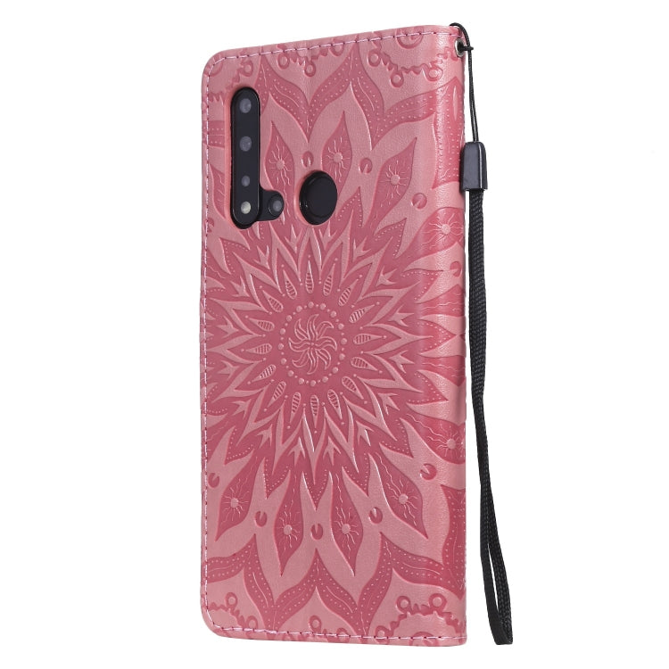 Pressed Printing Sunflower Pattern Horizontal Flip PU Leather Case for Huawei Nova 5i / P20 Lite (2019), with Holder & Card Slots & Wallet & Lanyard My Store