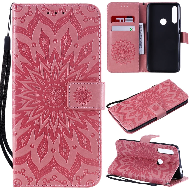 Pressed Printing Sunflower Pattern Horizontal Flip PU Leather Case for Huawei P Smart Z / Y9 Prime (2019), with Holder & Card Slots & Wallet & Lanyard My Store