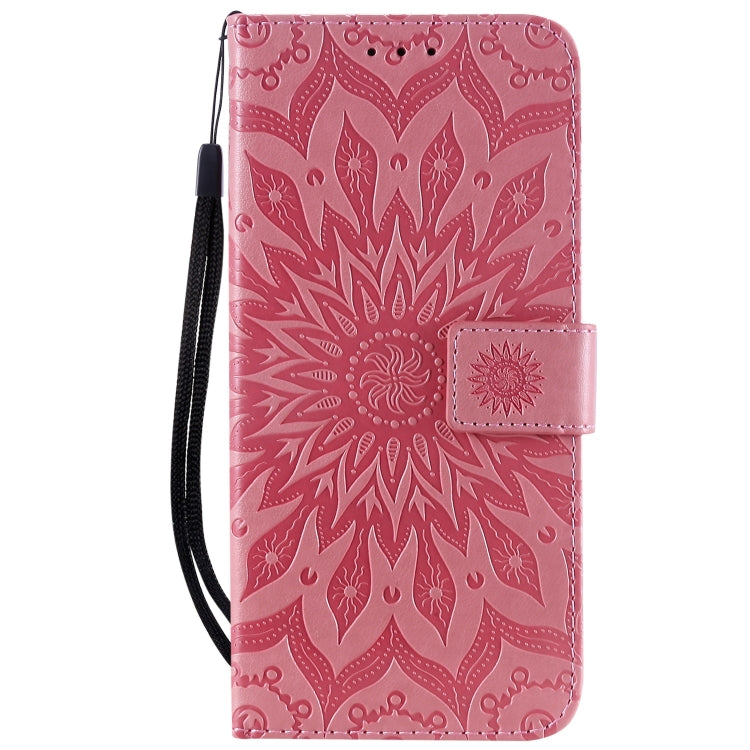 Pressed Printing Sunflower Pattern Horizontal Flip PU Leather Case for Huawei P Smart Z / Y9 Prime (2019), with Holder & Card Slots & Wallet & Lanyard