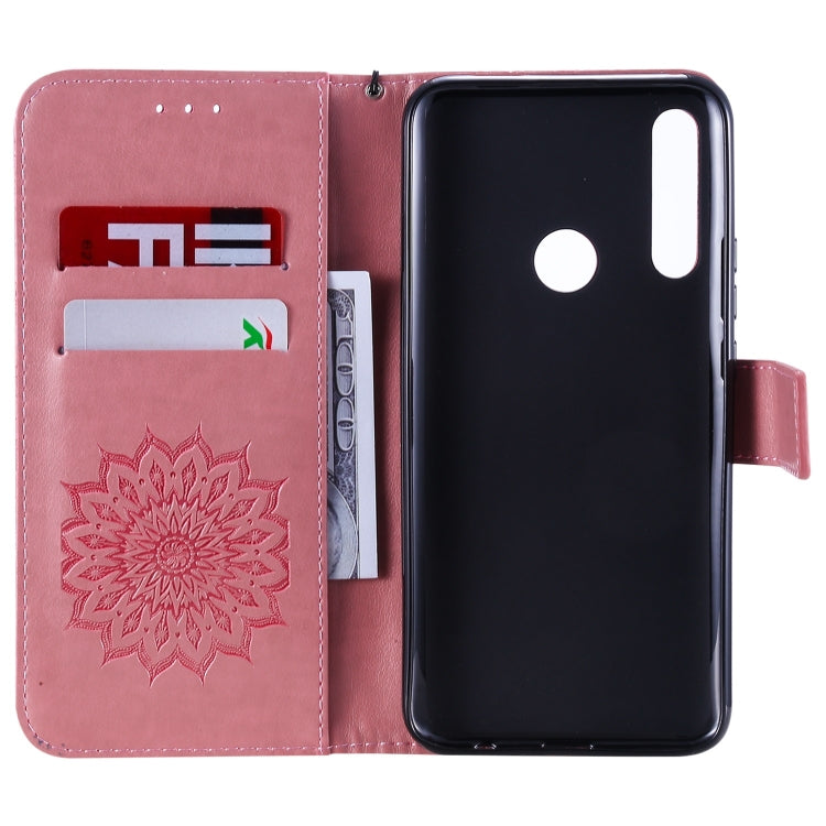 Pressed Printing Sunflower Pattern Horizontal Flip PU Leather Case for Huawei P Smart Z / Y9 Prime (2019), with Holder & Card Slots & Wallet & Lanyard My Store