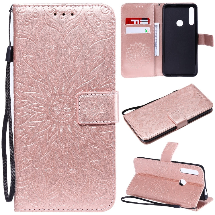 Pressed Printing Sunflower Pattern Horizontal Flip PU Leather Case for Huawei P Smart Z / Y9 Prime (2019), with Holder & Card Slots & Wallet & Lanyard My Store