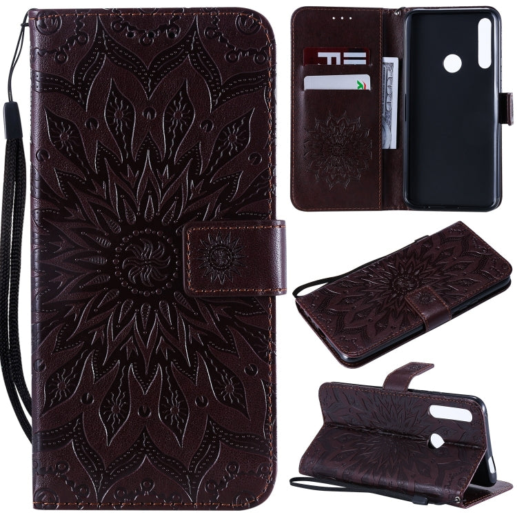 Pressed Printing Sunflower Pattern Horizontal Flip PU Leather Case for Huawei P Smart Z / Y9 Prime (2019), with Holder & Card Slots & Wallet & Lanyard My Store