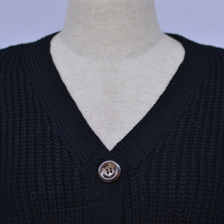 Fashion Cardigan Solid Color Knit Button Sweater