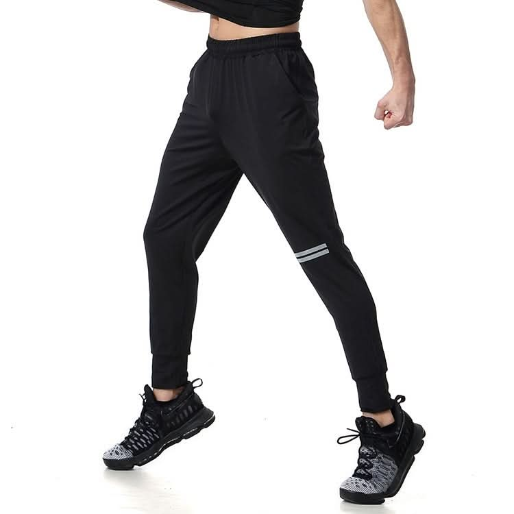 SIGETU Men Quick-drying Elastic Sport Pants (Color:Black Size:S) Reluova