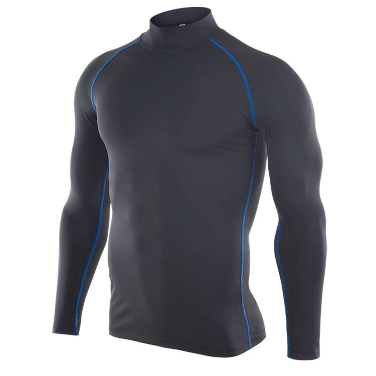 SIGETU Men High-neck Stretch Quick-drying Sportswear (Color:Black Green Size:XXXL) Reluova