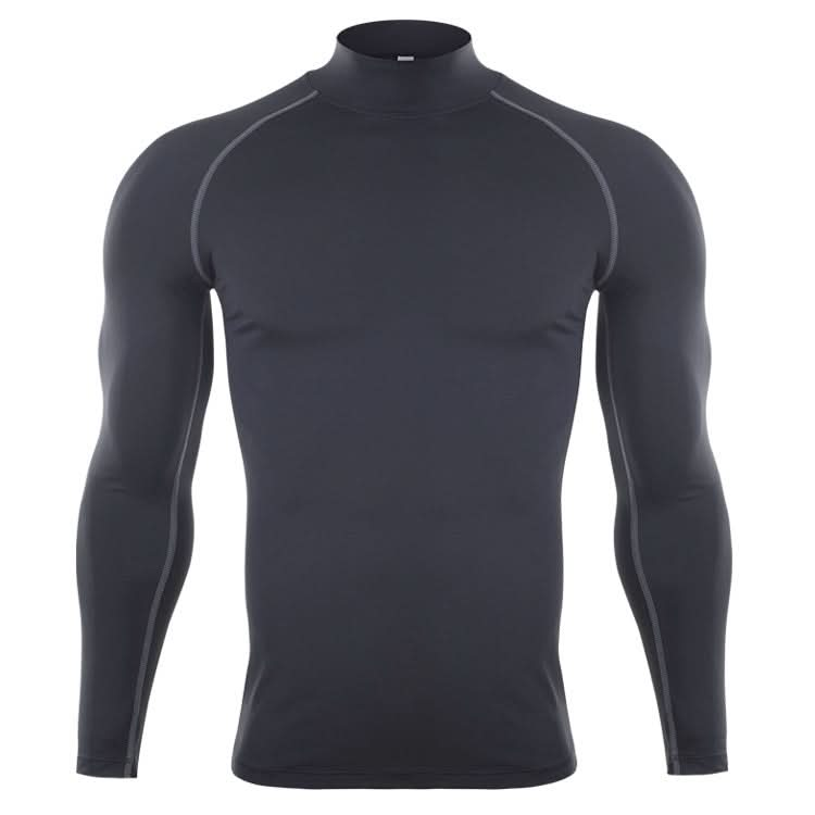 SIGETU Men High-neck Stretch Quick-drying Sportswear (Color:Black Green Size:XXXL) Reluova