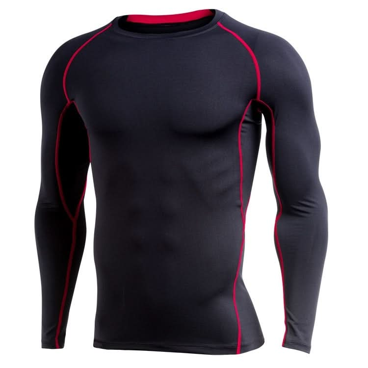 SIGETU Men Long Sleeve Quick-drying Sportswear (Color:Black Grey Size:XXXXL) Reluova