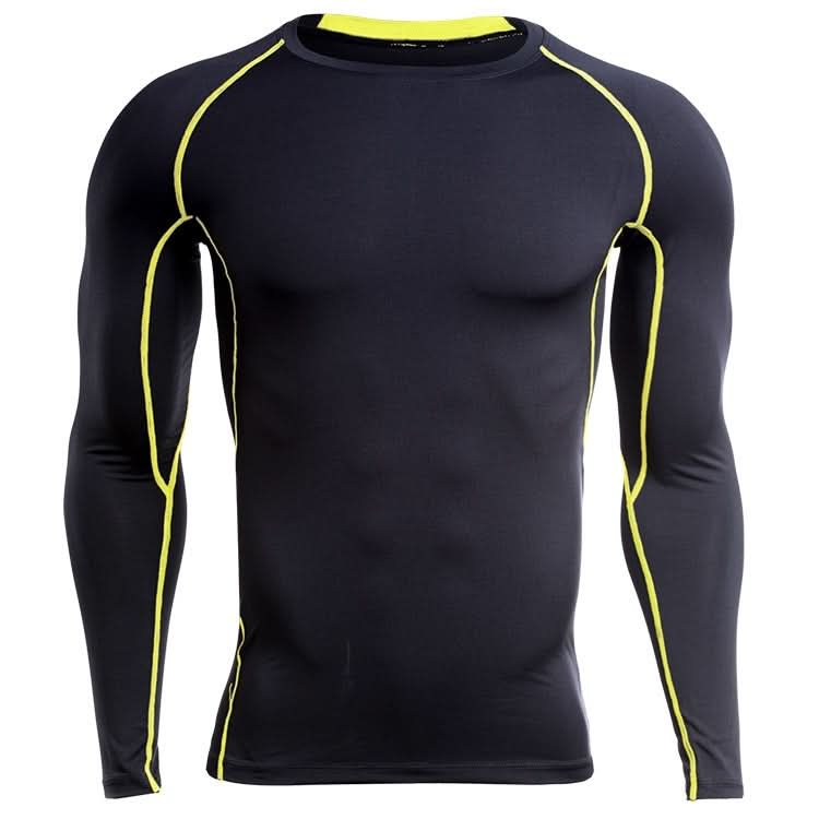 SIGETU Men Long Sleeve Quick-drying Sportswear (Color:Black Grey Size:XXXXL) Reluova