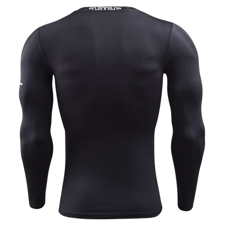 SIGETU Men Long Sleeve Quick-drying Workout Clothes (Color:Black Size:XXL) Reluova