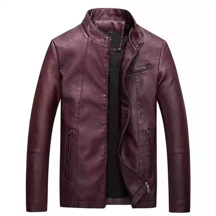 Men Slim-fit Washed PU Leather Jacket Reluova