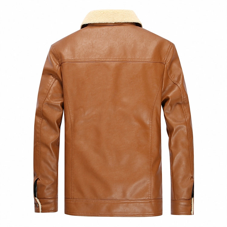 Men Locomotive PU Leather Plus Velvet Jacket Reluova