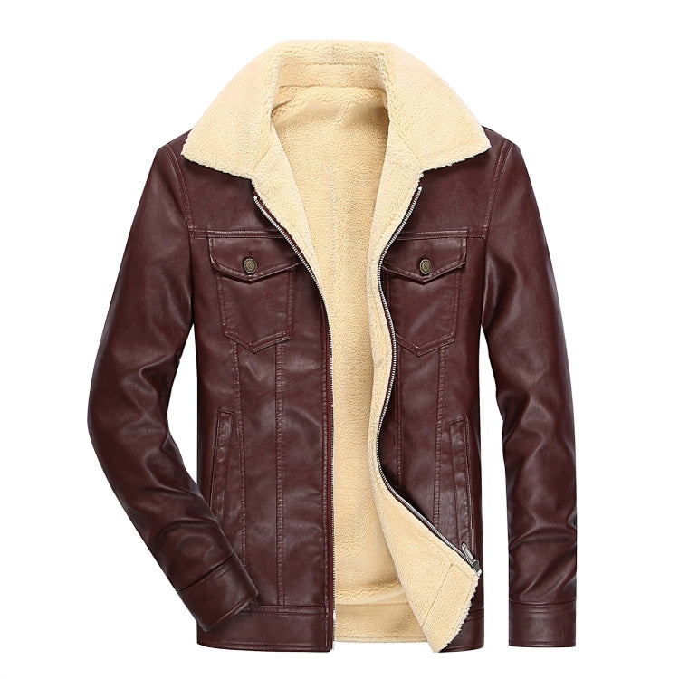 Men Locomotive PU Leather Plus Velvet Jacket