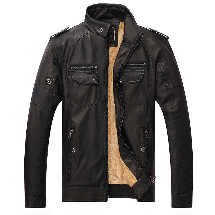 Herren Plus Samt Lose Lederjacke Mantel