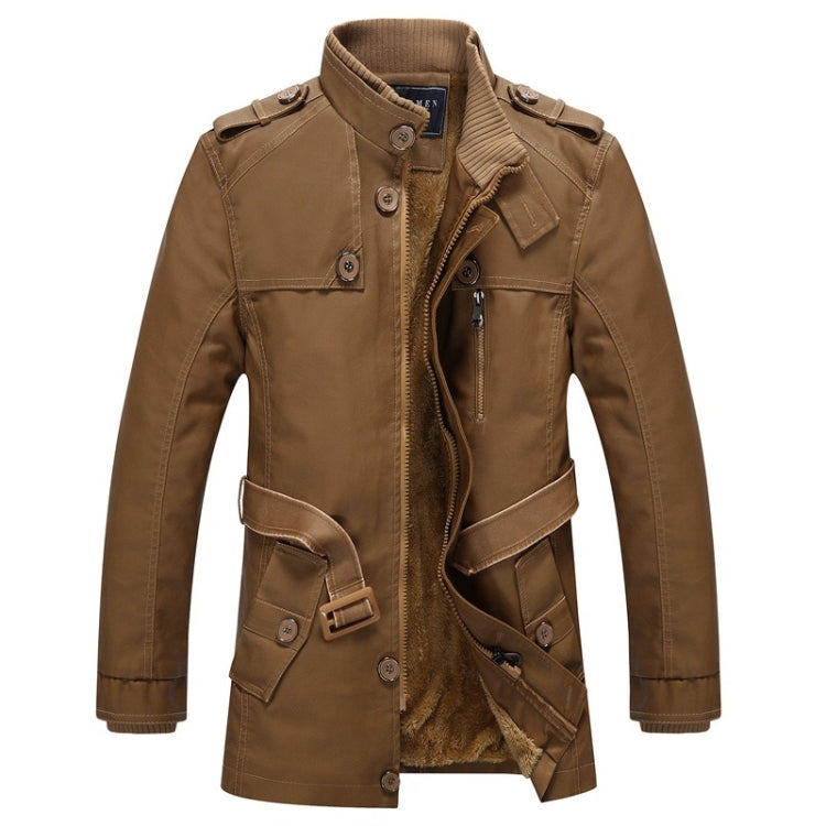 Men Long Style Leather Jacket Coat