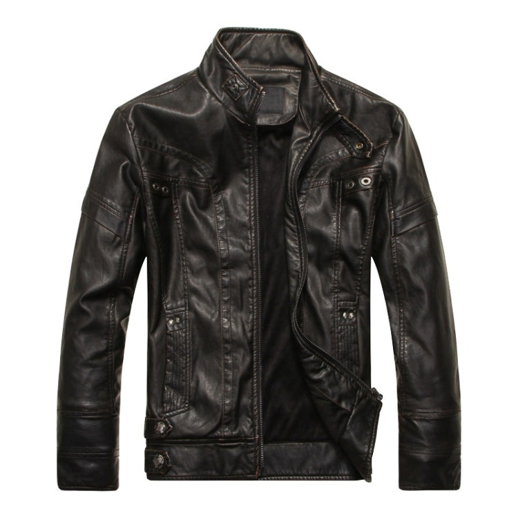 Men Plus Velvet Fashion Leather Jacket Motorcycle Coat