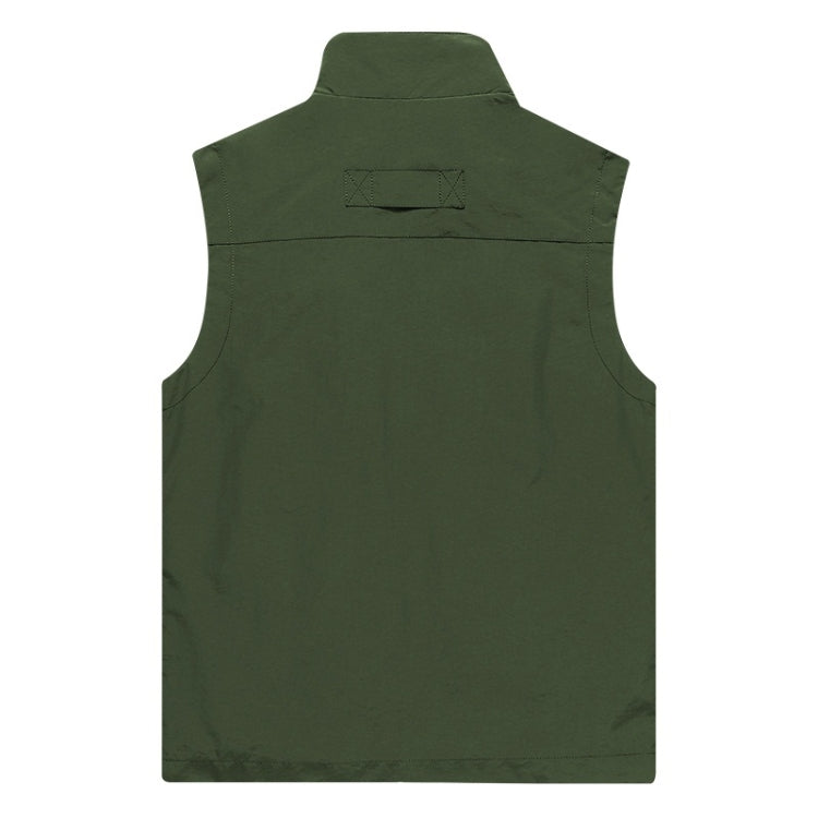 Men Sleeveless Stand Collar Loose Vest Multi-pockets Vest Reluova