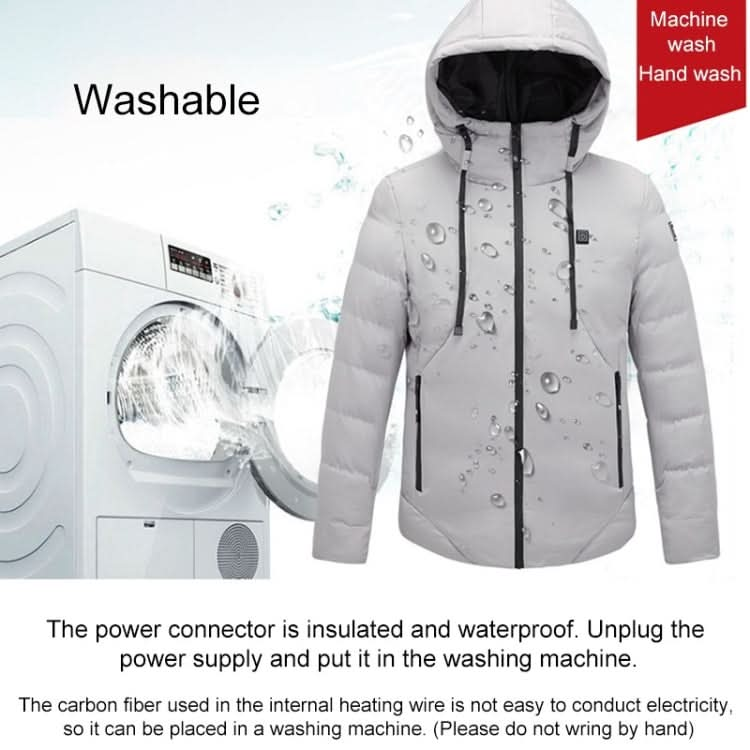 Men and Women Intelligent Constant Temperature USB Heating Hooded Cotton Clothing Warm Jacket Reluova