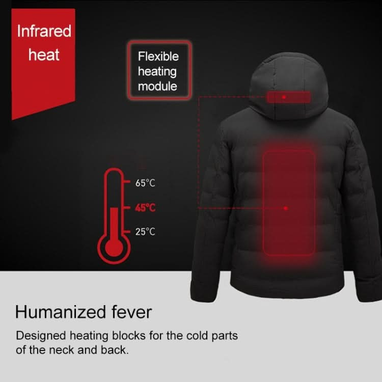 Men and Women Intelligent Constant Temperature USB Heating Hooded Cotton Clothing Warm Jacket Reluova