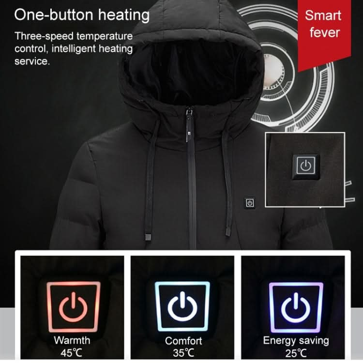 Men and Women Intelligent Constant Temperature USB Heating Hooded Cotton Clothing Warm Jacket Reluova