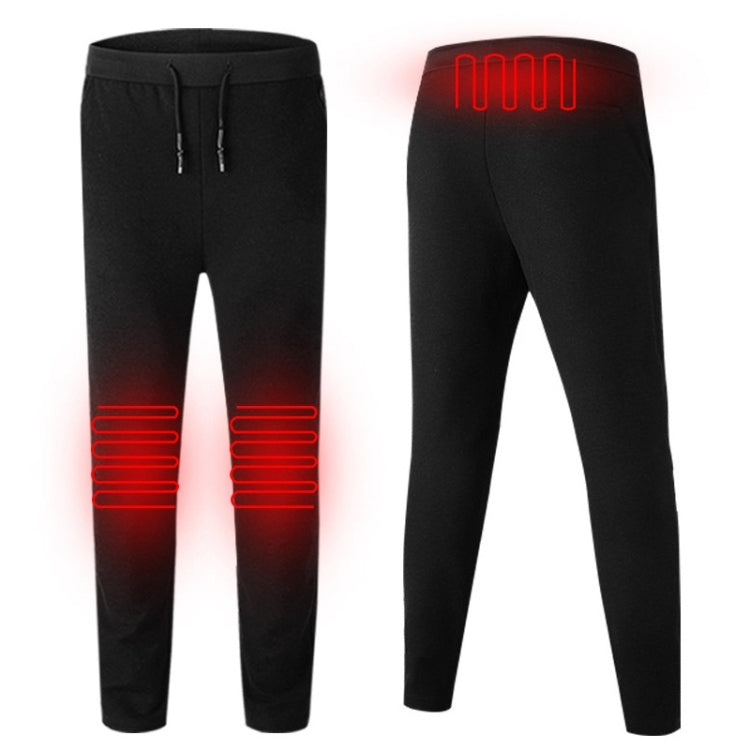 USB Heated Thick Woolen Casual Pants (Color:Black Size:M)