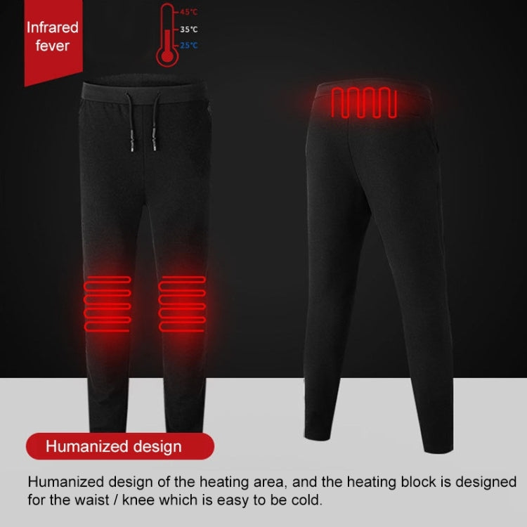 USB Heated Thick Woolen Casual Pants (Color:Black Size:M)