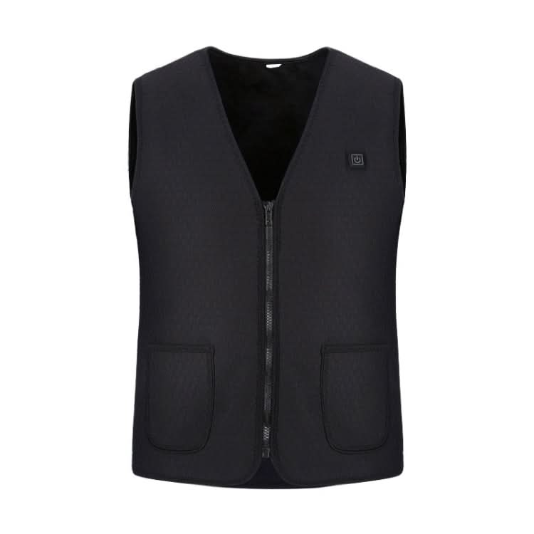 Plus Velvet Inside Men and Women Intelligent Charging Heating Vest Warm Clothes(Color:Black Size:XXXL) Reluova